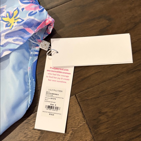 New With Tags Lilly Pulitzer Peggy Tankini Top and Lagoon Hipster Bottom Sz 8 - Picture 6 of 9